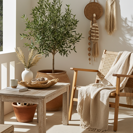 Teakhouten blad naturel decoratief schaalblad 50 cm