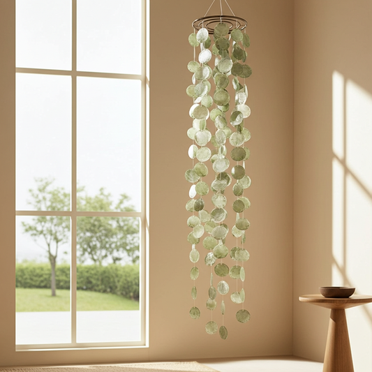 Capiz mobile hanger XXL groen 150 cm hangdecoratie