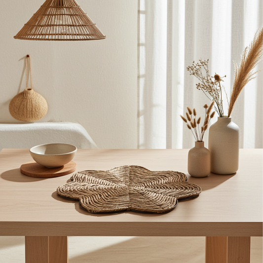 Placemat bloemvorm bruin Ø38 cm decoratie tafel