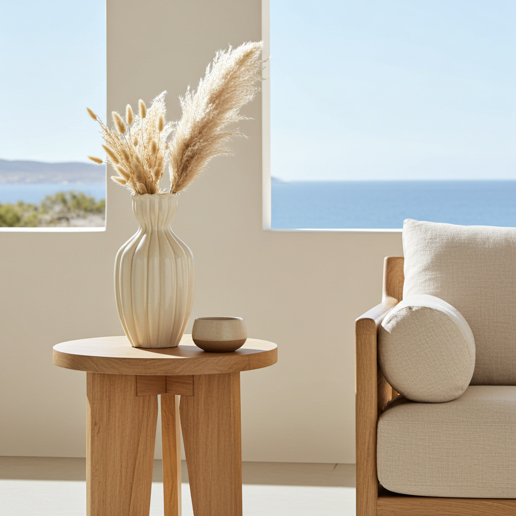 Keramieken vaas gebroken wit slanke vaas 35,5 cm