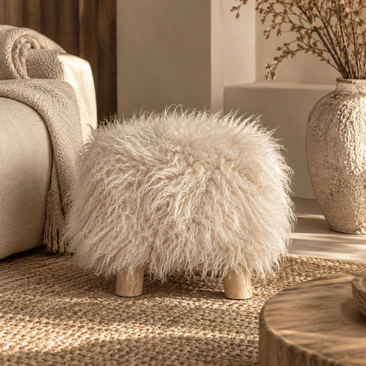 Fluffy krukje crème – 38x38x28 cm - Youna Label