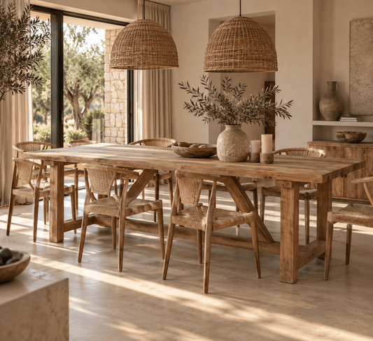 Tafel van rustiek teakhout - 240 x 100 x 78 cm - Youna Label