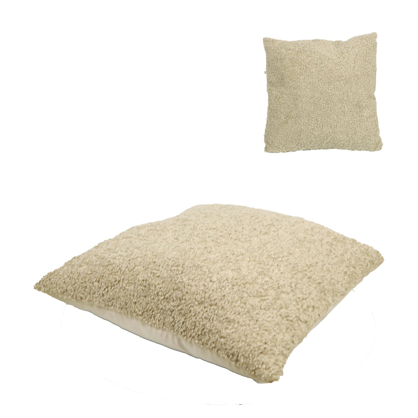 Teddy kussen lichtbruin polyester 60x60 cm