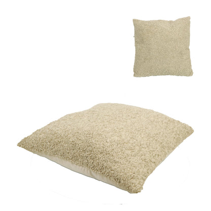 Teddy kussen lichtbruin polyester 60x60 cm