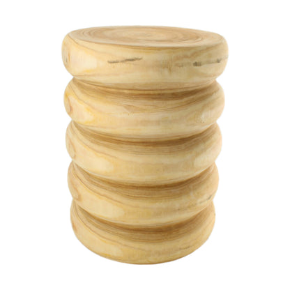 Ronde bijzettafel paulownia hout naturel licht