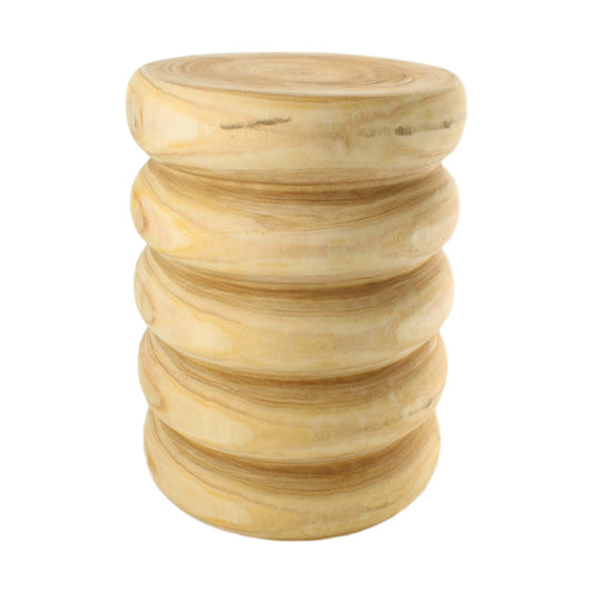 Ronde bijzettafel paulownia hout naturel licht