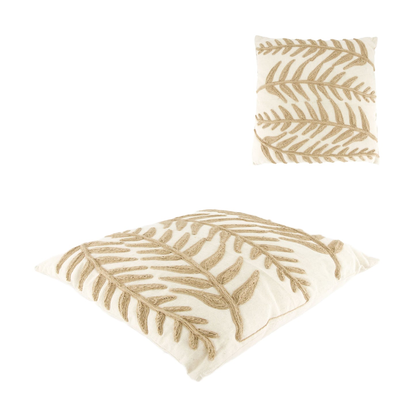 Sierkussen crème bruin polyester 45x45 cm