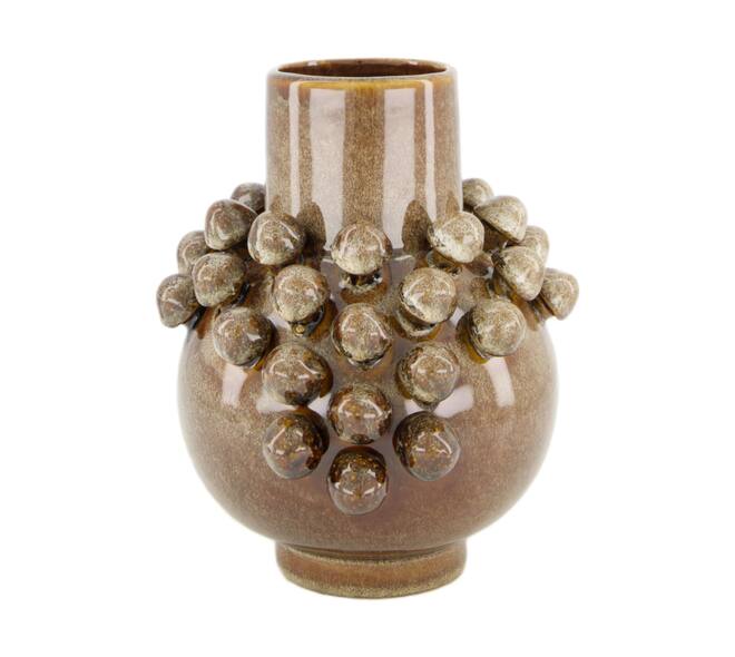Porseleinen vaas bruin decoratieve vaas 19,3 cm