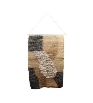 Boho wandkleed XL jute met hanger naturel 118 cm