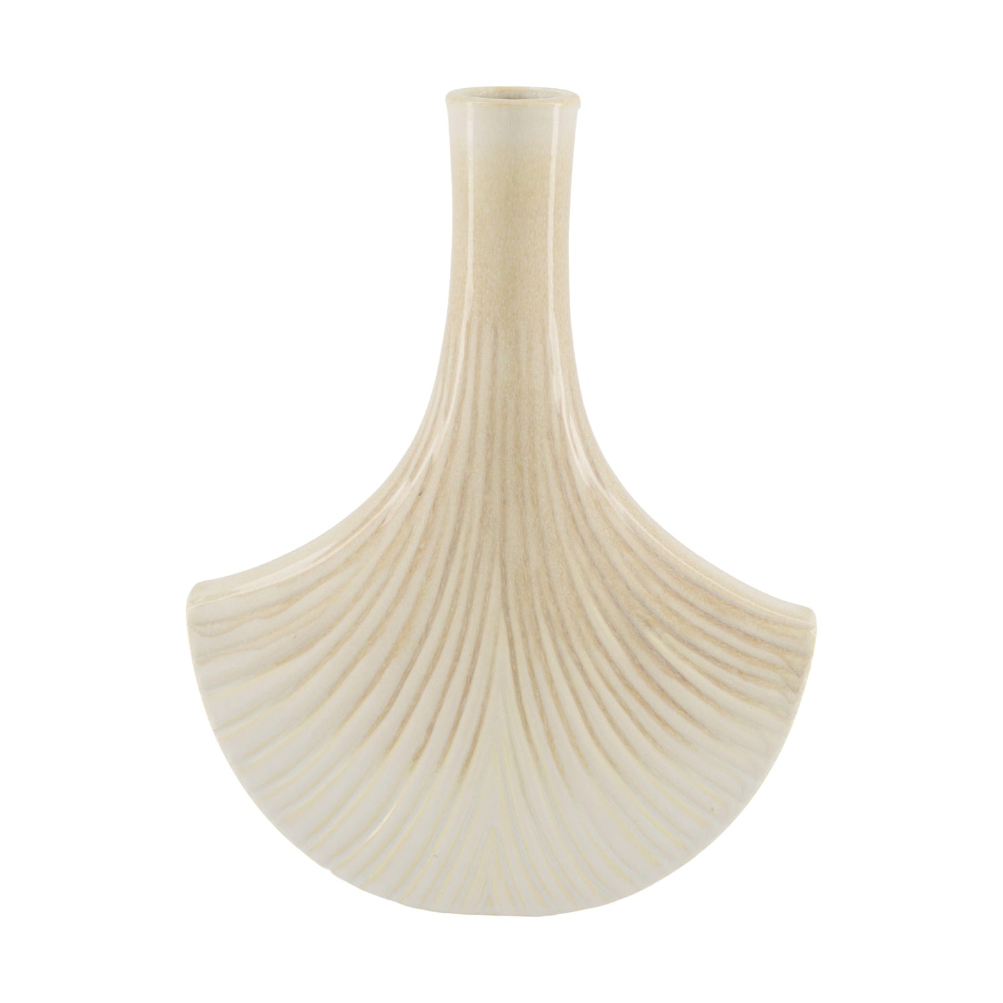 Keramieken vaas gebroken wit decoratieve vaas 33 cm