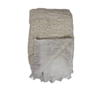 Bouclé plaid gebroken wit 125x150 cm zachte deken