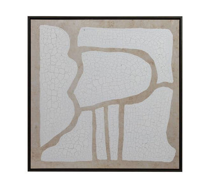 Minimalistische wanddecoratie canvas met lijst gebroken wit 70 cm