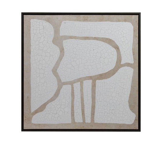 Minimalistische wanddecoratie canvas met lijst gebroken wit 70 cm