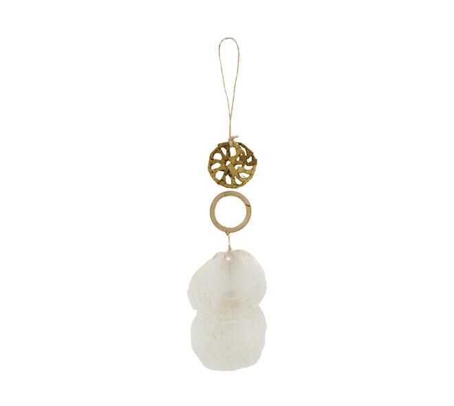 Rattan capiz hanger naturel set van 3 25 cm decoratie