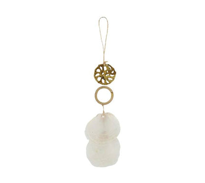 Rattan capiz hanger naturel set van 3 25 cm decoratie
