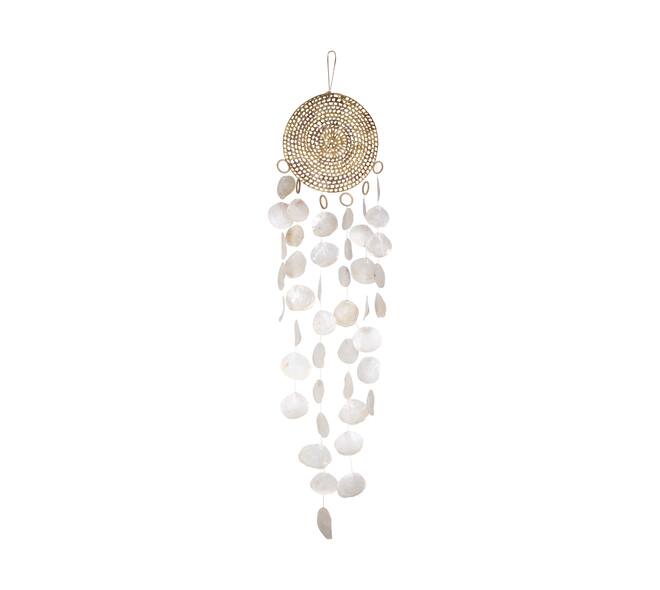 XL rattan capiz wandhanger naturel 150 cm extra lang decoratie