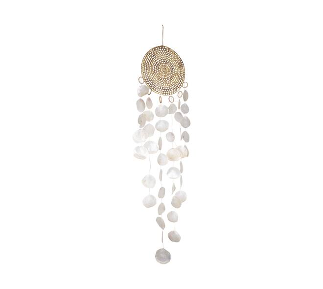 XL rattan capiz wandhanger naturel 150 cm extra lang decoratie