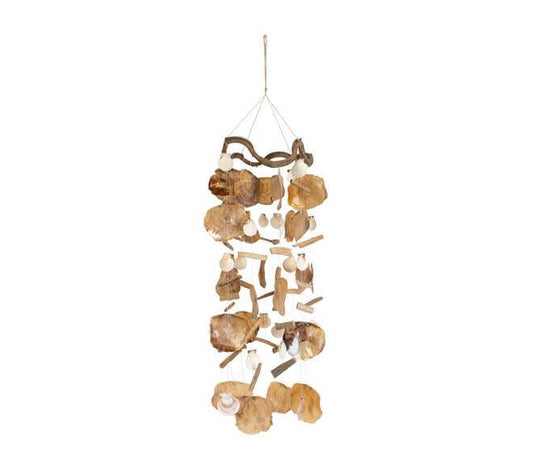 Schelpen mobile hanger perzik naturel 80 cm decoratie