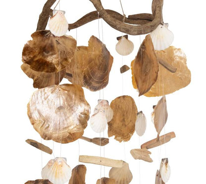 Schelpen mobile hanger perzik naturel 80 cm decoratie