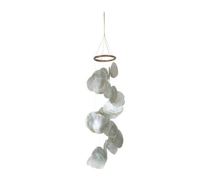 Capiz mobile hanger groen 57 cm decoratie