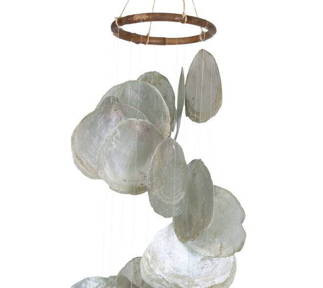 Capiz mobile hanger groen 57 cm decoratie