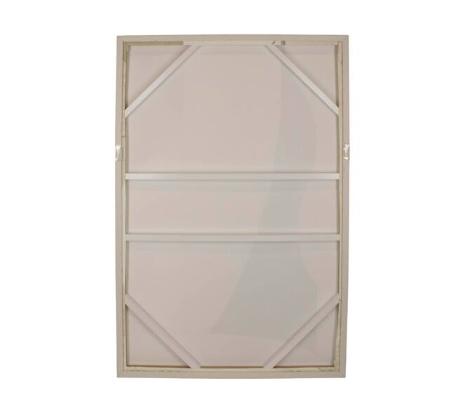Minimalistische canvas wanddecoratie met lijst beige XL 118 cm