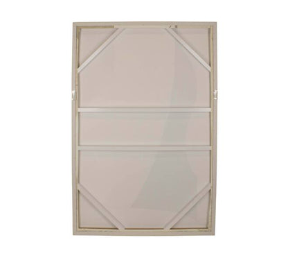 Minimalistische canvas wanddecoratie met lijst beige XL 118 cm