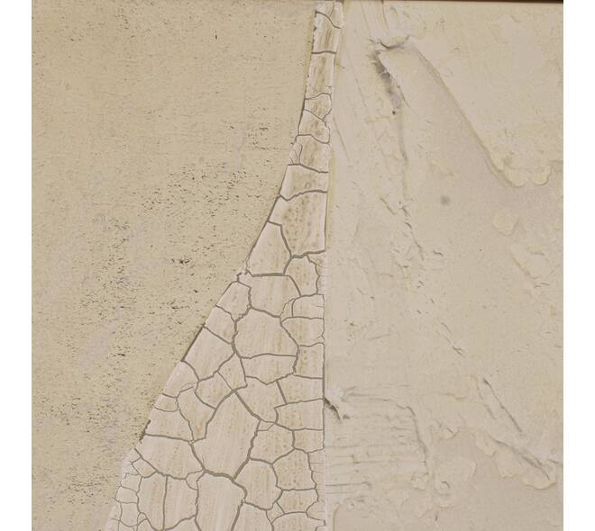 Minimalistische canvas wanddecoratie met lijst beige XL 118 cm