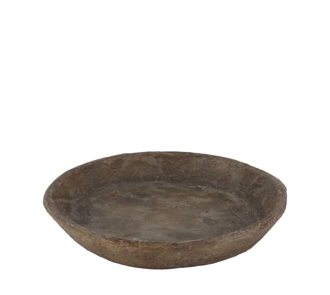 Papier-maché schaal bruin rond decoratief op tafel