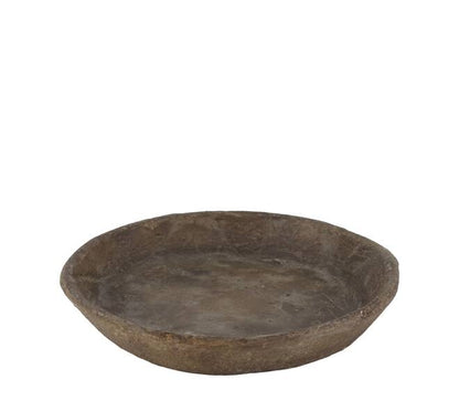 Papier-maché schaal bruin rond decoratief op tafel