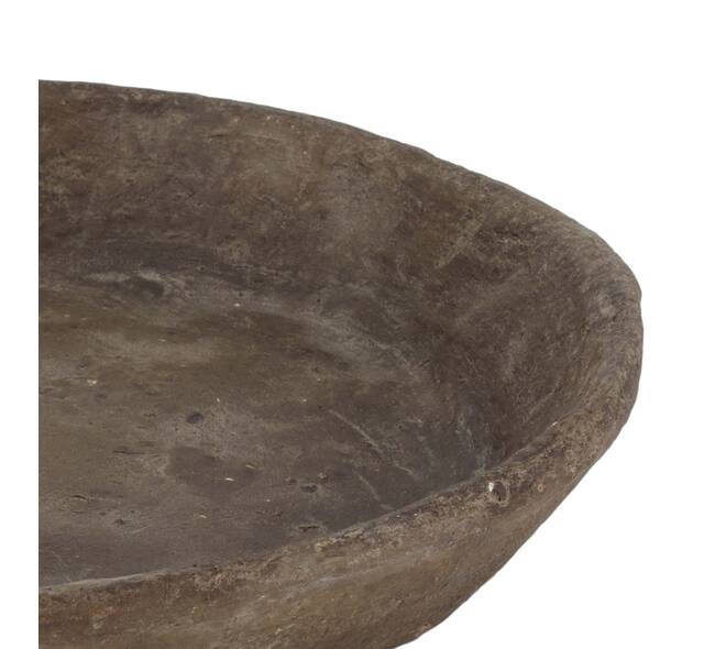 Papier-maché schaal bruin rond decoratief op tafel