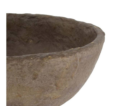 Papier-maché ronde schaal bruin decoratief 37 cm