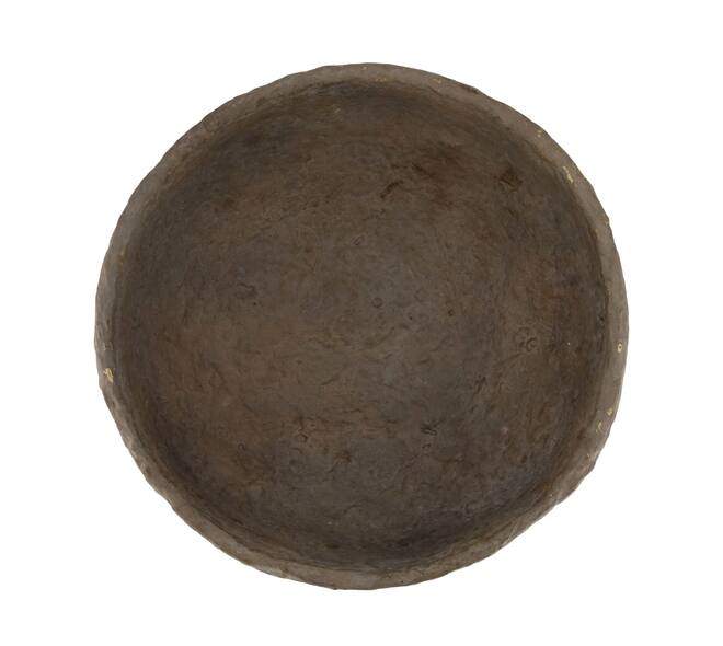 Papier-maché ronde schaal bruin decoratief 37 cm