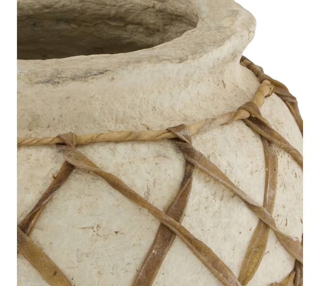 Papier-maché ronde schaal crème decoratief 26 cm