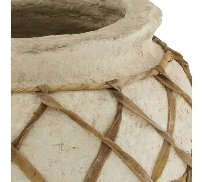 Papier-maché ronde schaal crème decoratief 26 cm