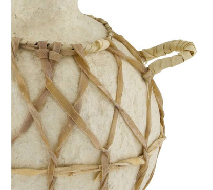Papier-maché vaas met handvat crème 32 cm decoratief