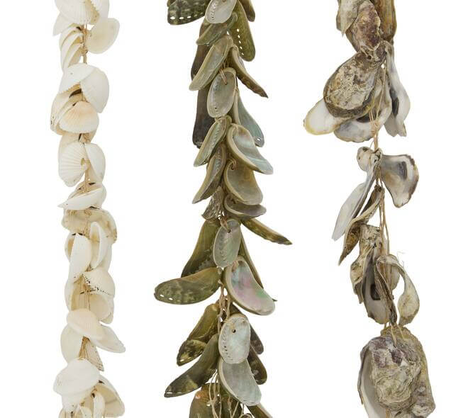 Schelpen slinger naturel set van 3 60 cm decoratie