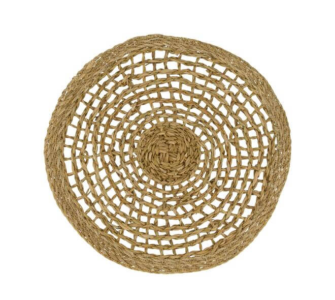 Placemat rond zeegras open geweven naturel Ø37 cm
