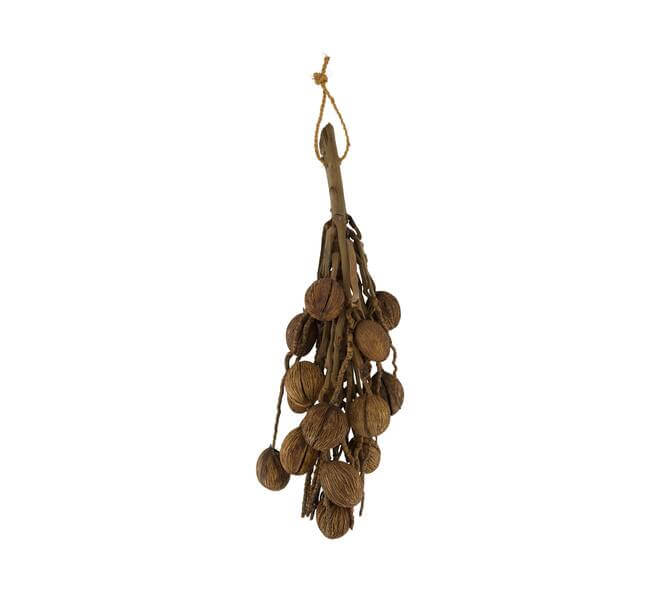 Hanger tak met coco bol naturel 65 cm wanddecoratie