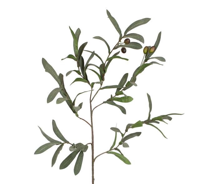 Kunst olijftak 85 cm olijfgroen van Youna Label, realistische decoratieve tak voor stijlvolle vaas- en interieurdecoratie