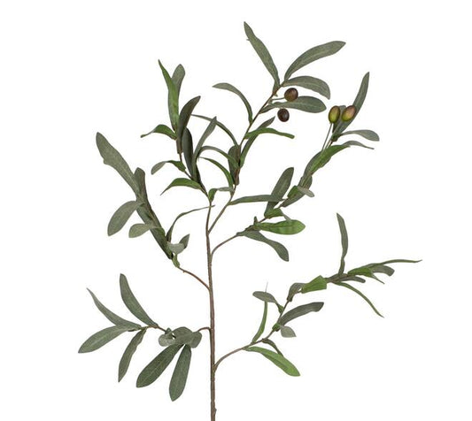 Kunst olijftak 85 cm olijfgroen van Youna Label, realistische decoratieve tak voor stijlvolle vaas- en interieurdecoratie