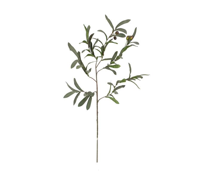 Kunst olijftak 85 cm olijfgroen van Youna Label, realistische decoratieve tak voor stijlvolle vaas- en interieurdecoratie