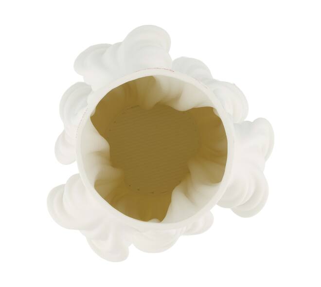 Keramieken 3D vaas wit golvend design 28 cm