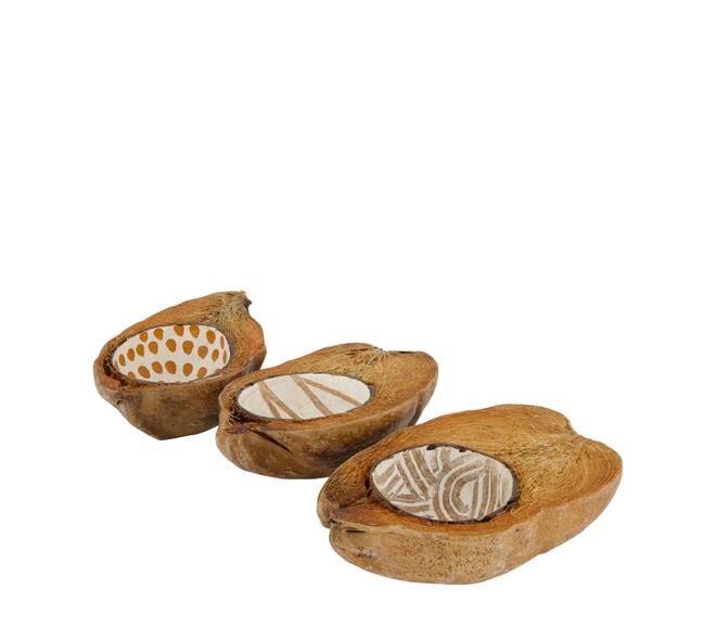 Decoratieve kommen naturel zand set van 3 organisch design