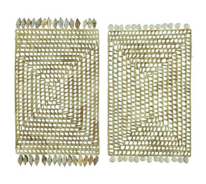 Placemat schelpen mix naturel set van 2 Ø50 cm