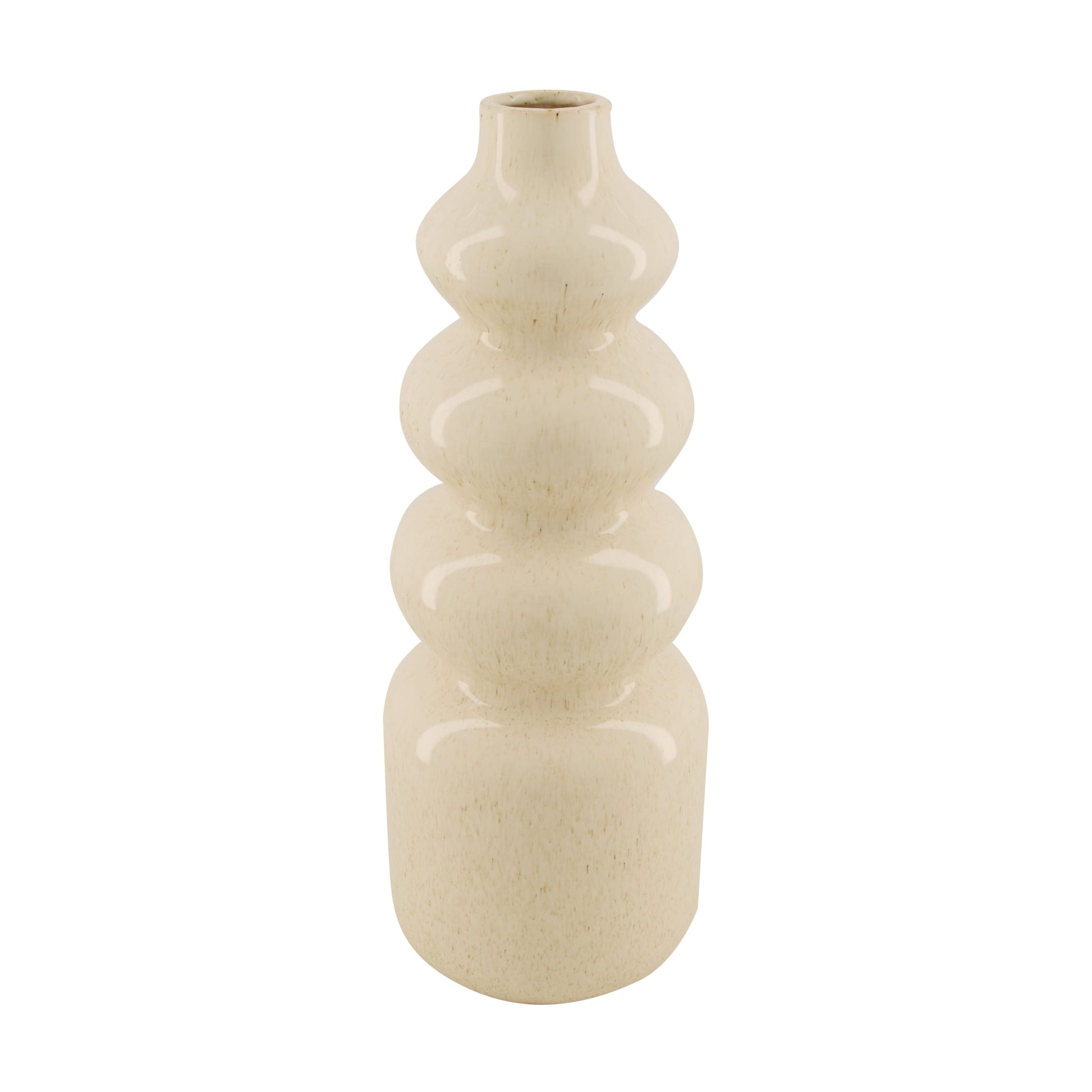 Keramieken vaas wit slanke vaas 37,5 cm