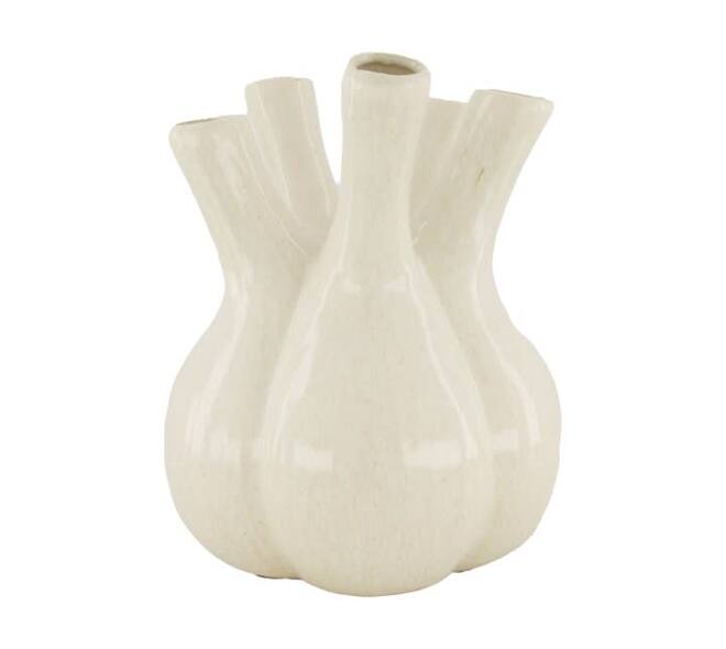 Minimalistische witte keramische vaas 28 cm