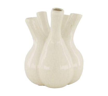 Minimalistische witte keramische vaas 28 cm