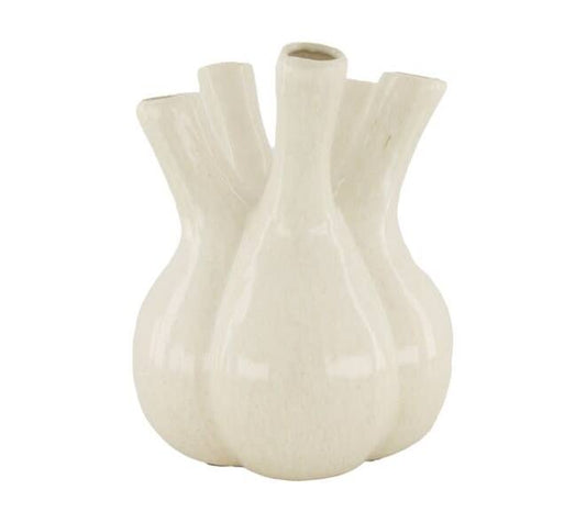 Minimalistische witte keramische vaas 28 cm