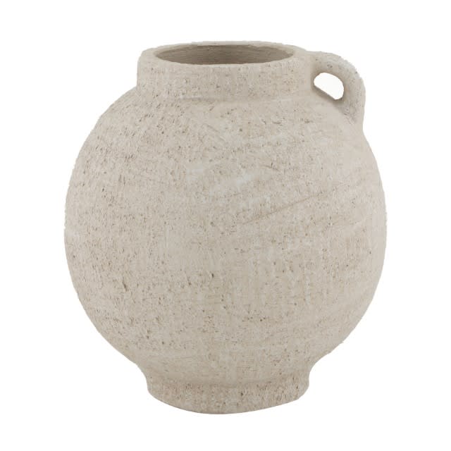 Terracotta vaas wit decoratieve vaas 24,5 cm